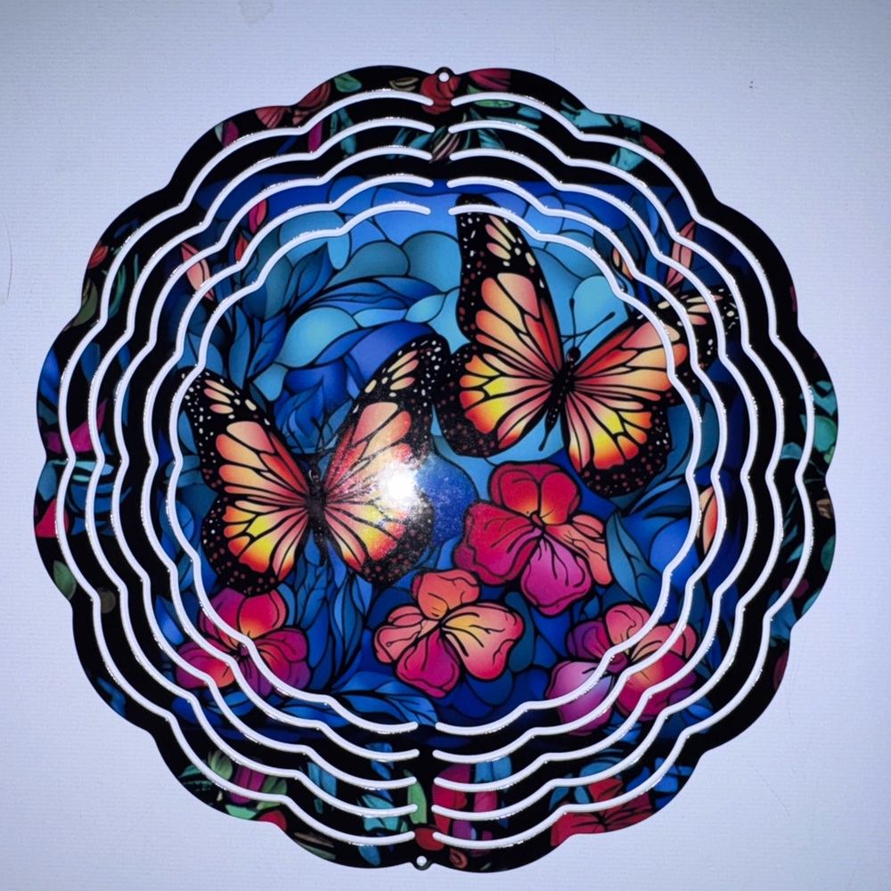 Multicolored Butterfly and floral Wind Spinner